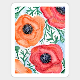 Watercolor Poppies Sticker